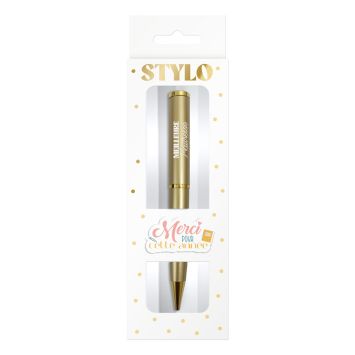 Stylo doré Meilleure Maîtresse en boîte cadeau avec message Merci pour cette année | jourdefete.com