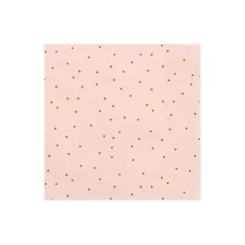 Serviettes rose à pois dorés pour table élégante | jourdefete.com
