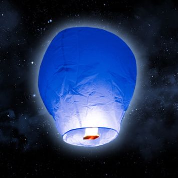 Lanterne volante "ballon" - Bleu Roi