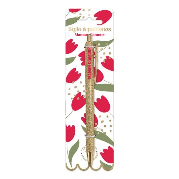 Un stylo à paillettes "Maman d'Amour" pour la fête des mères | jourdefete.com