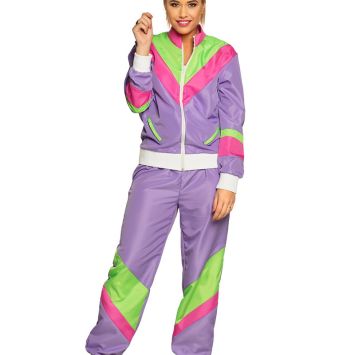 deguisement jogging violet des années 80 pour femme| jourdefete.com