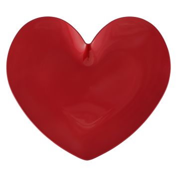 Assiette de présentation plastique rouge en forme de cœur pour décoration de table Saint-Valentin | jourdefete.com