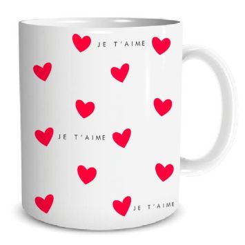 mug cœurs je t'aime | jourdefete.com
