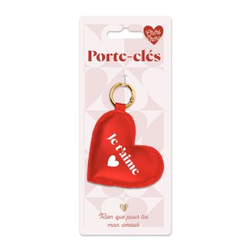 Porte-clé en forme de cœur rouge "Je t'aime" pour un cadeau romantique de Saint-Valentin | jourdefete.com