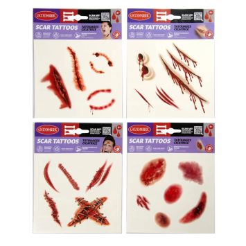 Tatouages temporaires d'Halloween - Cicatrices - Modèle Aléatoire