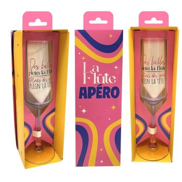 Flûte apéro girly avec citation amusante et design coloré | jourdefete.com