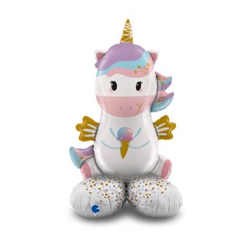 Une jolie licorne tenant une glace pour un anniversaire de jeunes filles | jourdefete.com