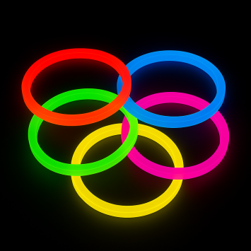 Bracelets lumineux fluo multicolores en lot de 50 pour fêtes et soirées | jourdefete.com