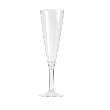 10 Flûtes à Champagne Plastique Pied "Crystal"