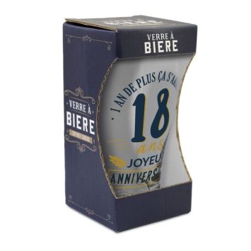 Un splendide verre à bière à offrir lors des 18 ans de votre anniversaire | jourdefete.com