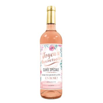 Vin Rosé Joyeux Anniversaire, cuvée spéciale pour célébrer en rose | jourdefete.com