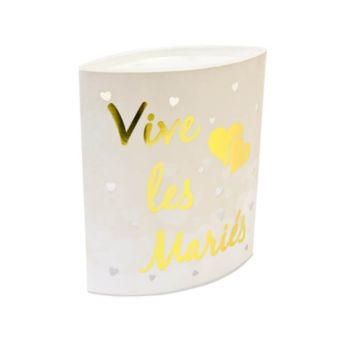 Centre de table lumineux "Vive les Maries !" - Or | jourdefete.com