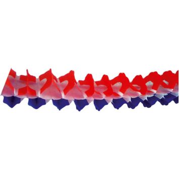 Guirlande en Papier "Zinnia" Tricolore - Bleu, Blanc, Rouge 