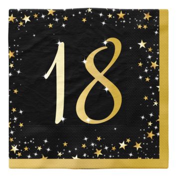 16 serviettes en papier pour anniversaire - 33 x 33 cm - Collection Starlight - Âge au choix
