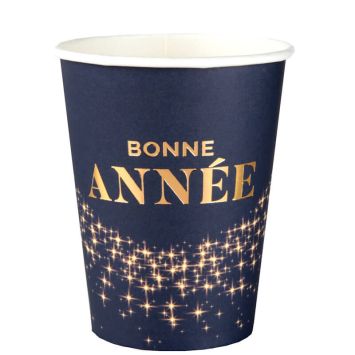 10 gobelets en carton FSC® - Nouvel An - 27 cl - Collection Bonne Année Pailleté