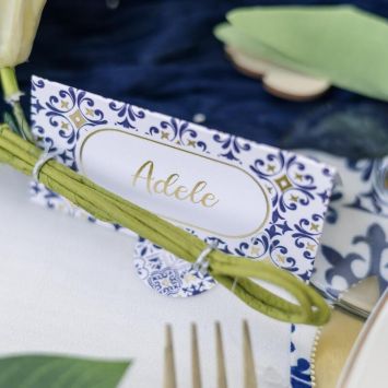 10 marque-places en papier - 8 x 4 cm - Collection Dolce Vita
