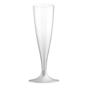 10 Flûtes à Champagne en Plastique - Blanc