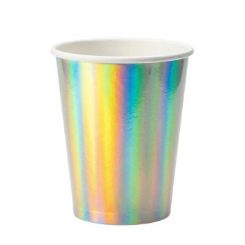 10 gobelets iridescents en carton - 25 cl