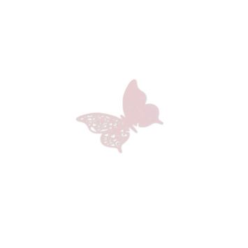 10 marque-verres en forme de papillon en dentelle - 10 cm - Couleur au choix