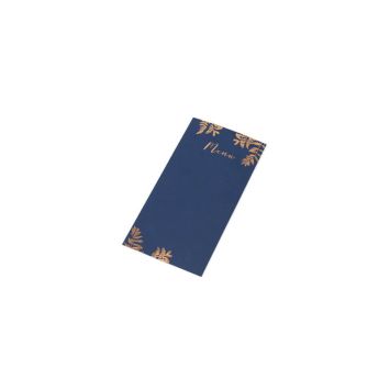 menu-fougere-bleu-marine-cuivre-decoration-table | jourdefete.com