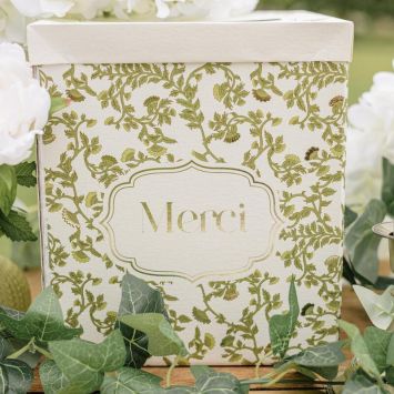 Urne "Merci" - 21 x 21 x 25 cm - Collection Botanica Verde