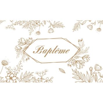 Un superbe chemin de table blanc et or à dérouler sur la table de baptême de votre enfant | jourdefete.com