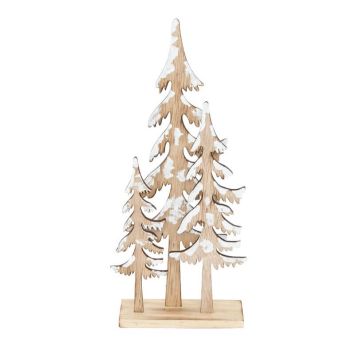 Décoration à poser Noël - Bois - Sapins Enneigés