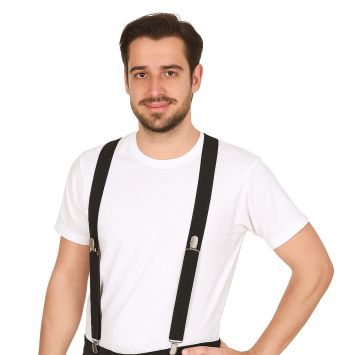 Bretelles noires élastiques unisexes pour déguisement ou fête | jourdefete.com