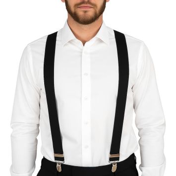 Bretelles Gangster noires élégantes pour costume rétro | jourdefete.com