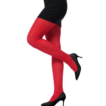 Collant opaque rouge vif pour déguisement et fête | jourdefete.com