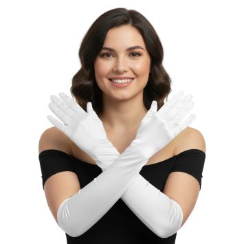 Gants longs Charleston - 40 cm - Couleur au choix