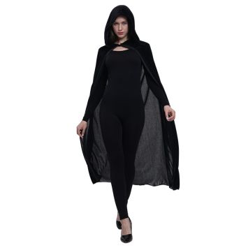 Cape des damnés velours noir 170 cm Halloween | jourdefete.com