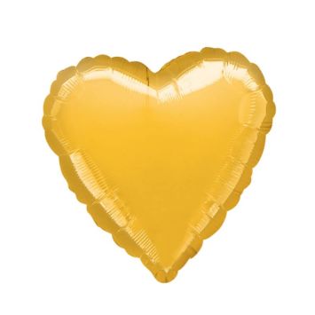Ballon Hélium Cœur Or