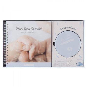 Album de naissance et empreinte – bleu