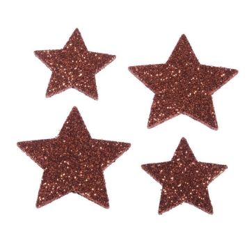 Sachet de 12 étoiles à paillettes rouges