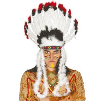 Coiffe de Chef Indien avec Plumes