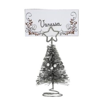 Marque Place - Noël - Sapin Métal avec Sequins - Argent