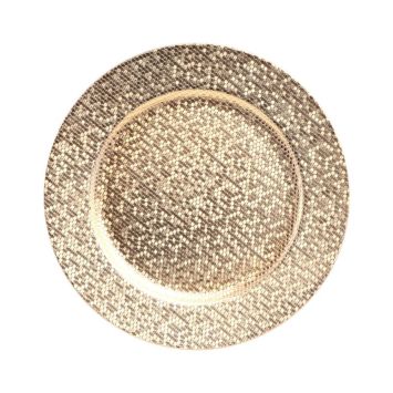 Sous-assiette avec effet de boule à facettes en carton - Nouvel An - Diamètre 33 cm - Couleur au choix