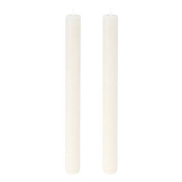 2 bougies flambeau rustiques - 2,5 x 25 cm - Couleur au choix