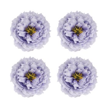 4 têtes de pivoine en polyester - 9 x 4 cm - Couleur au choix