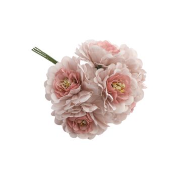 Mini bouquet de camélias décoratifs rose blush pour mariage, baptême ou communion | jourdefete.com
