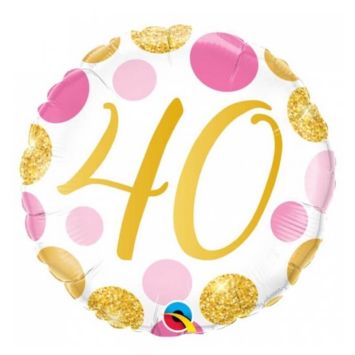 Ballon metallise 46 cm diametre - 40 ans - ballon geant gonflable a l'helium | jourdefete.com