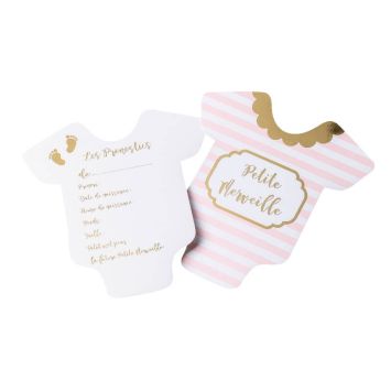 10 cartes de pronostics en forme de body - 16 cm - Collection Petite Merveille & Petit Trésor - Modèle au choix