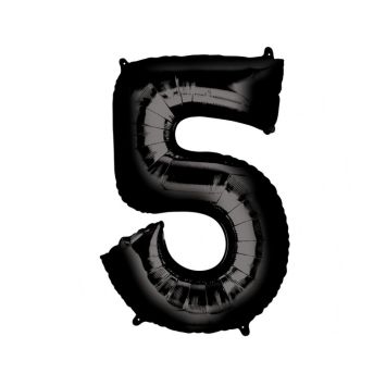 Méga Ballon Hélium - Chiffre 5 - Noir