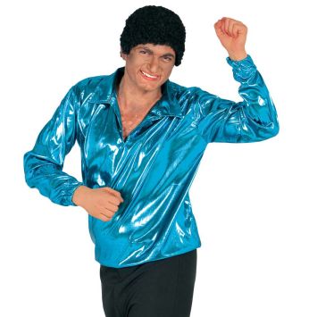 Chemise Disco Bleu Ciel Homme