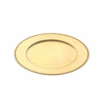 Assiette de Présentation Ronde - Or Métallisé - Cloutée