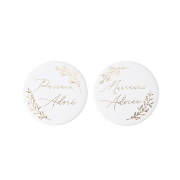 De magnifiques badges à offrir au parrain et à la marraine de votre enfant lors de la première communion de ce dernier | jourdefete.com
