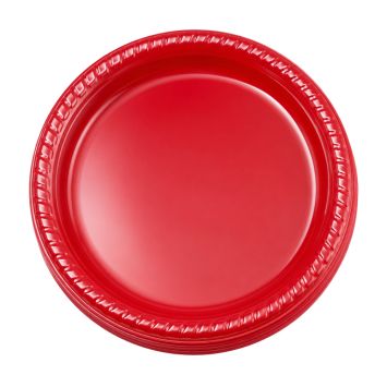 20 ASSIETTES ROUGE 22CM