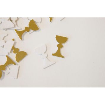 20 décorations de table à parsemer - Calice - Blanc et Or | jourdefete.com