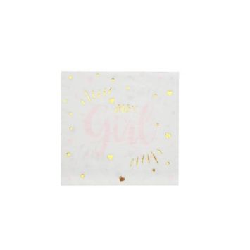 20 Serviettes - Baby shower métal - Couleur au choix
